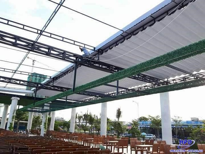 mái che bạt kéo tại quán nhậu