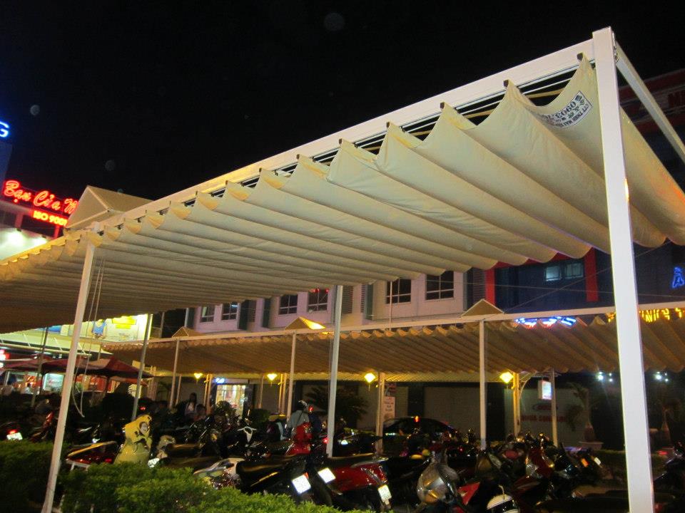 Mái xếp bạt lượn sóng di động