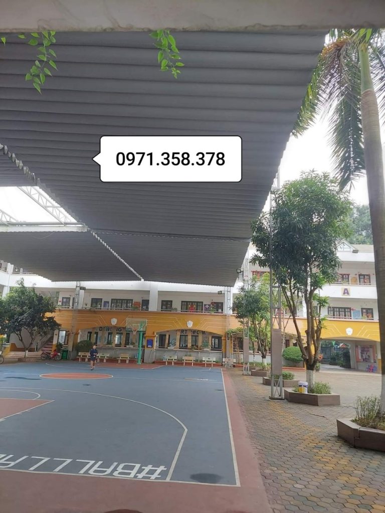 mái che bạt kéo sân mini 