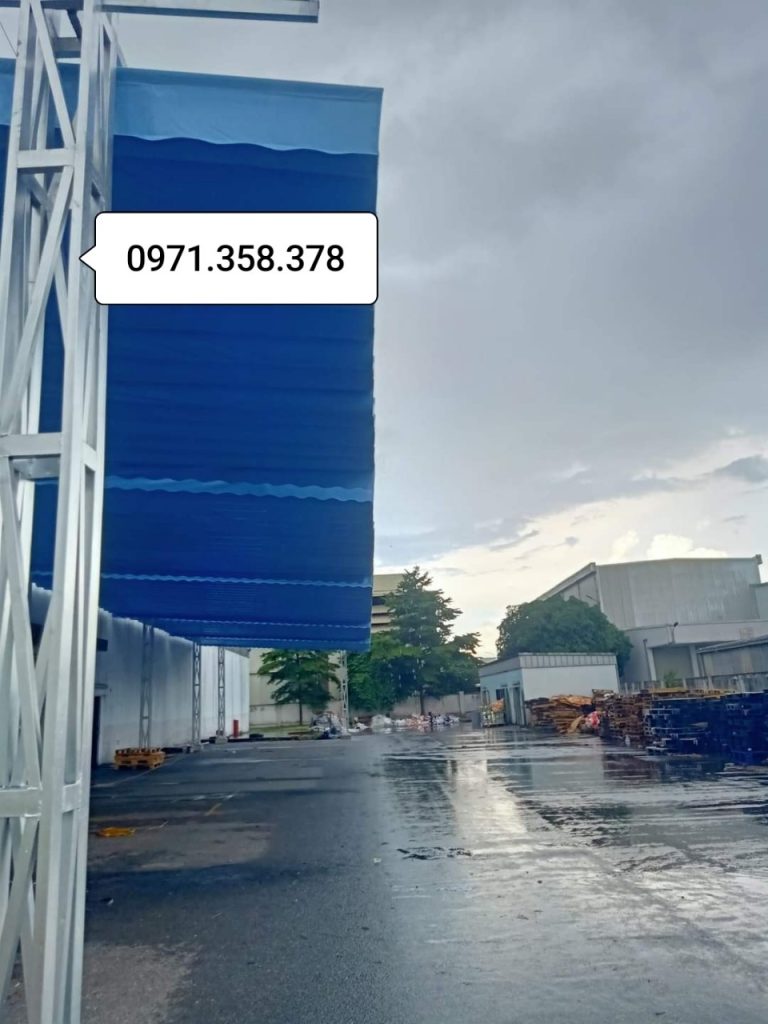 mái che bạt kéo cho nhà xe
