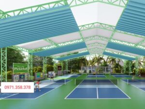 Quy trình lắp đặt mái bạt kéo với khung thép chắc chắn và bạt chống thấm nước.