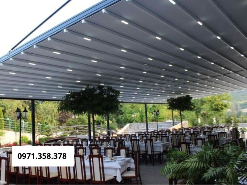 mái xếp khung nhôm 