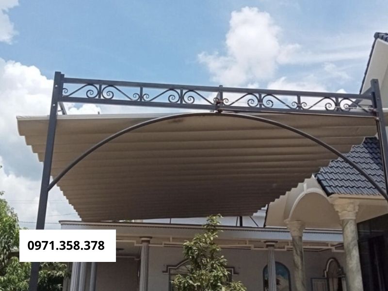 mái xếp khung nhôm 