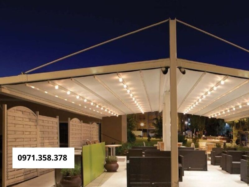 mái xếp khung nhôm 