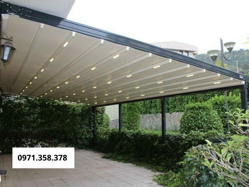 mái xếp khung nhôm