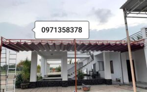 mái bạt xếp quán cafe